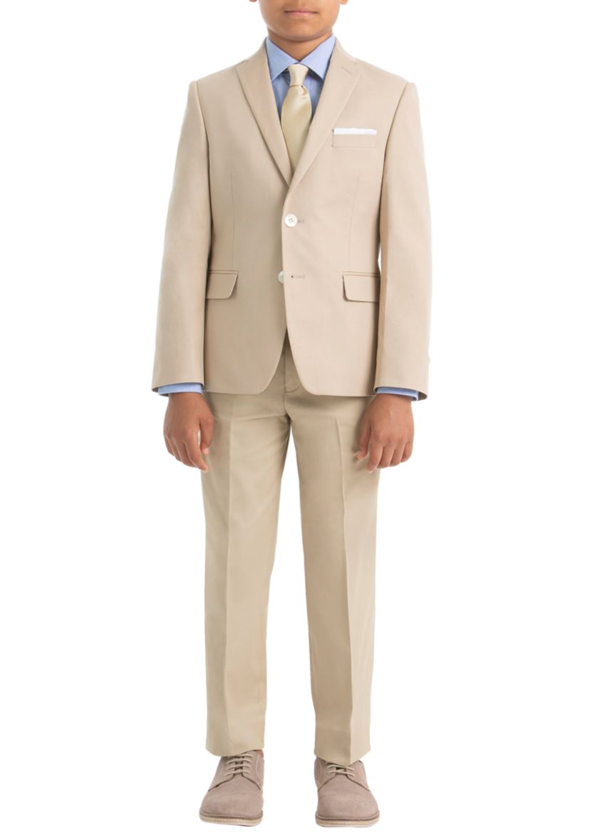 Boys 4-7 Tan Cotton Spandex Coat 