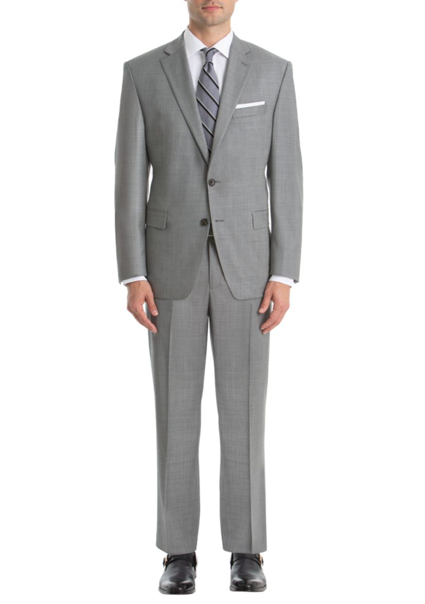 Light Gray Sharkskin Wool Straight Suit Separate Coat 