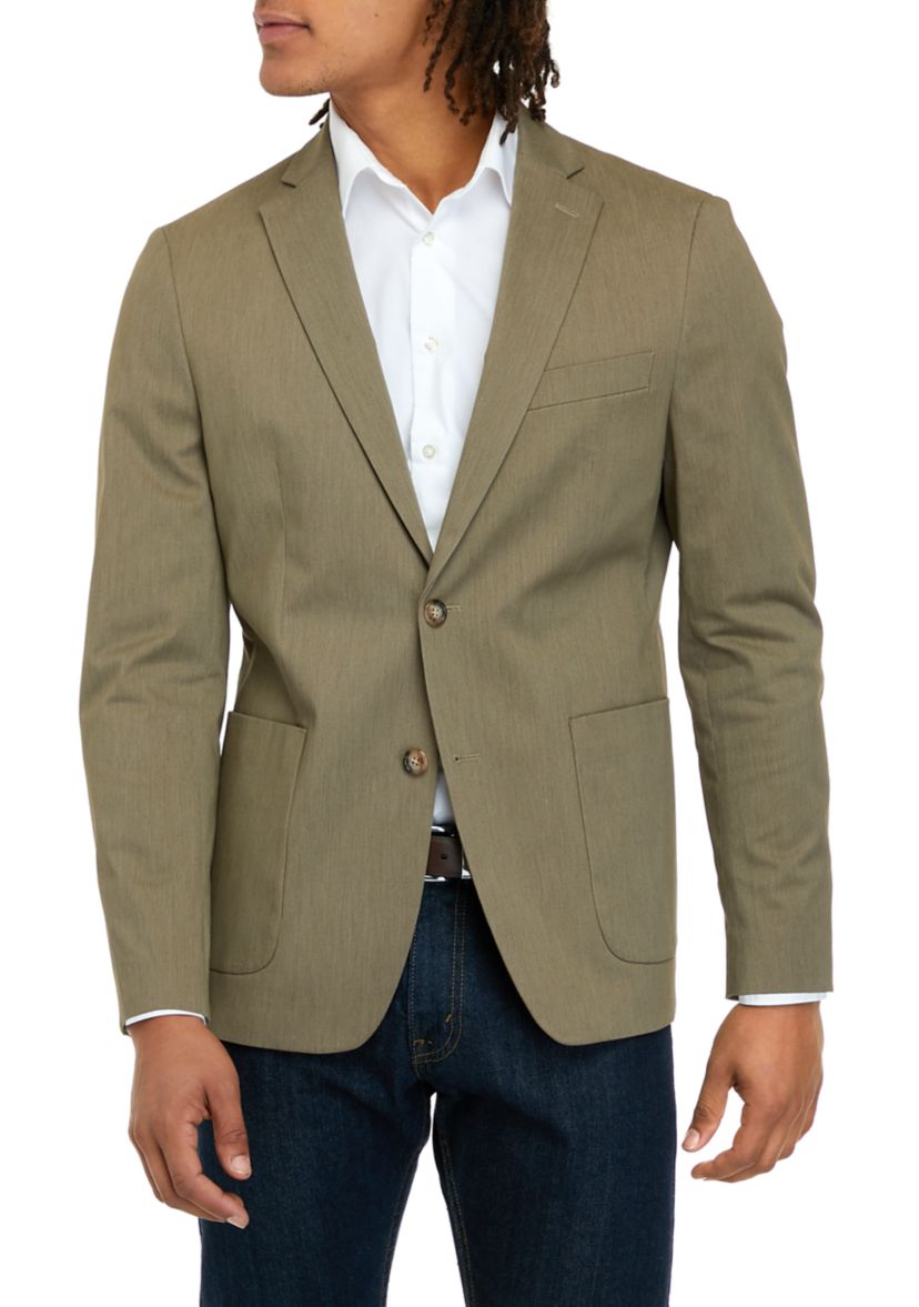 Mens Khaki Cotton Twill Coat
