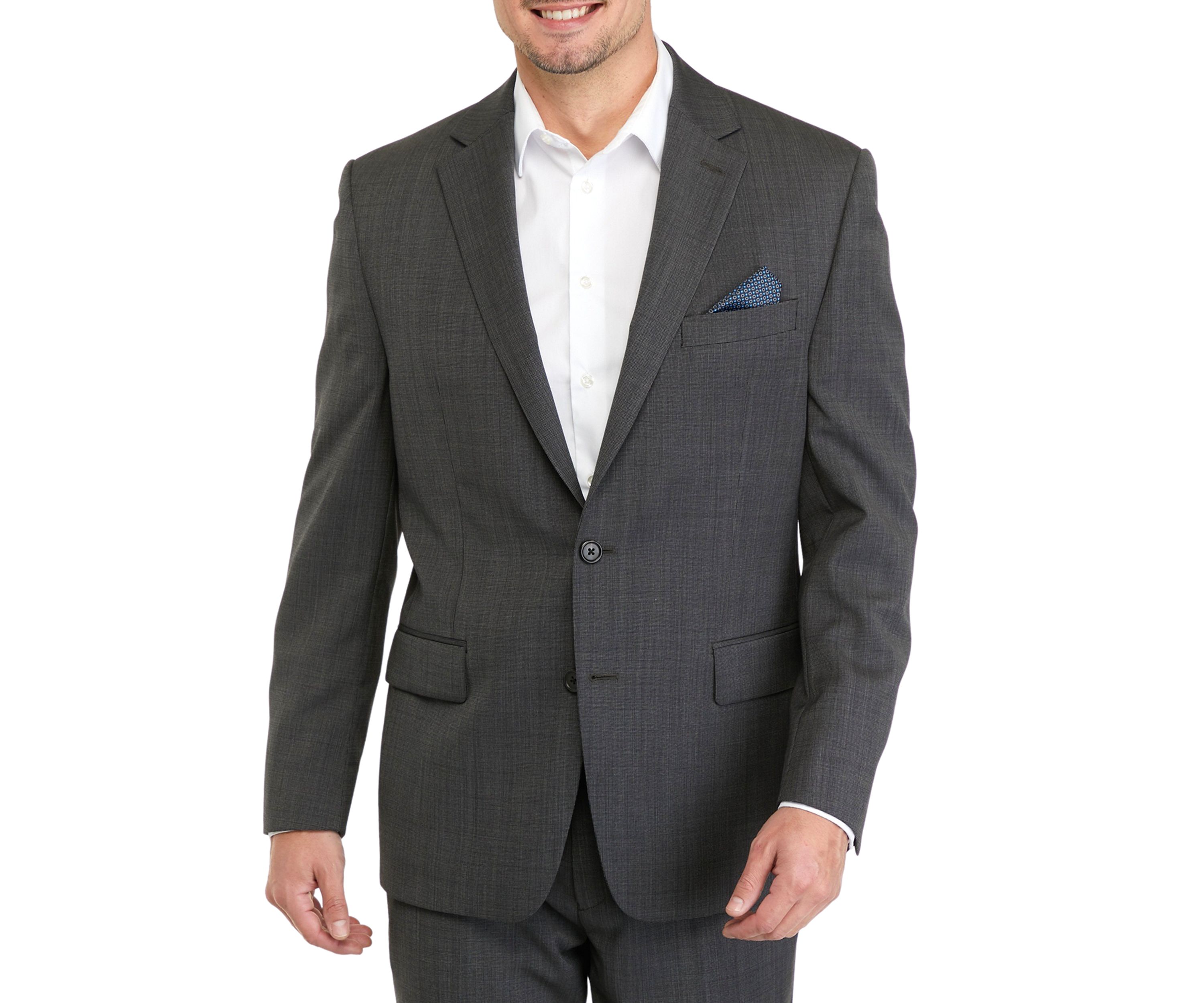 Single Breasted Gray Ticweave Sportcoat