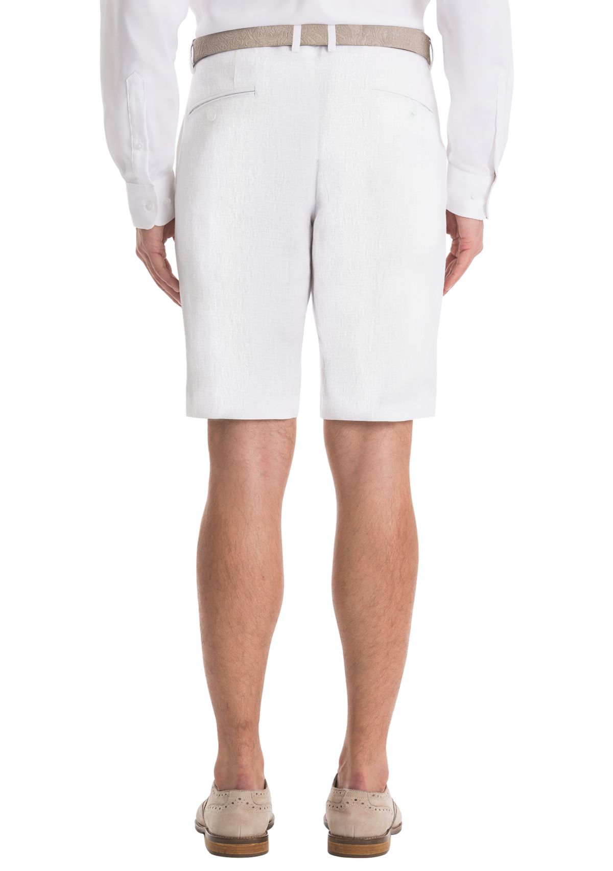 White Plain Linen Shorts