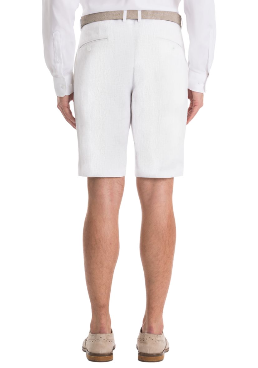 White Plain Linen Shorts