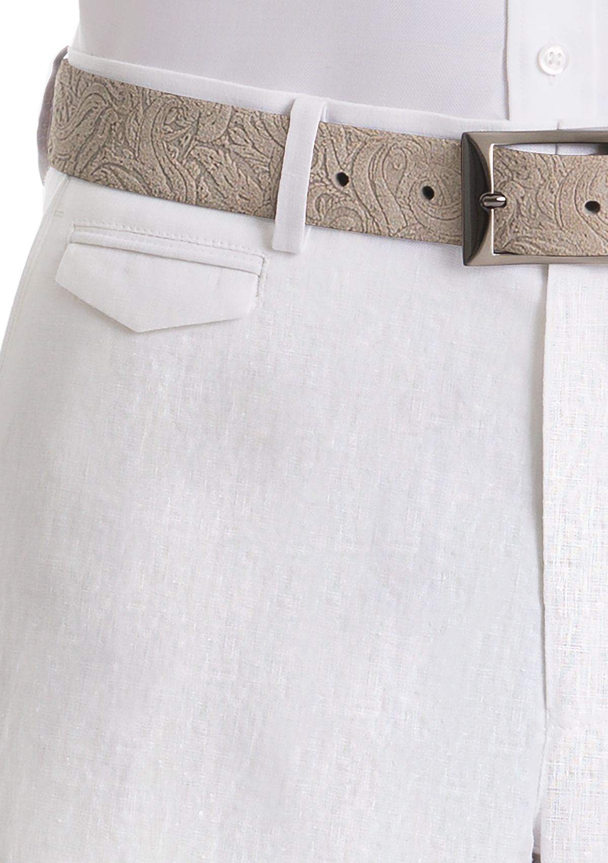 White Plain Linen Shorts