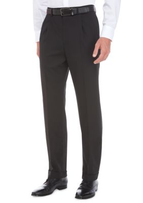 LAUREN NORTON CLASSIC FIT CTTN NYLON STRETCH DRESS PANT