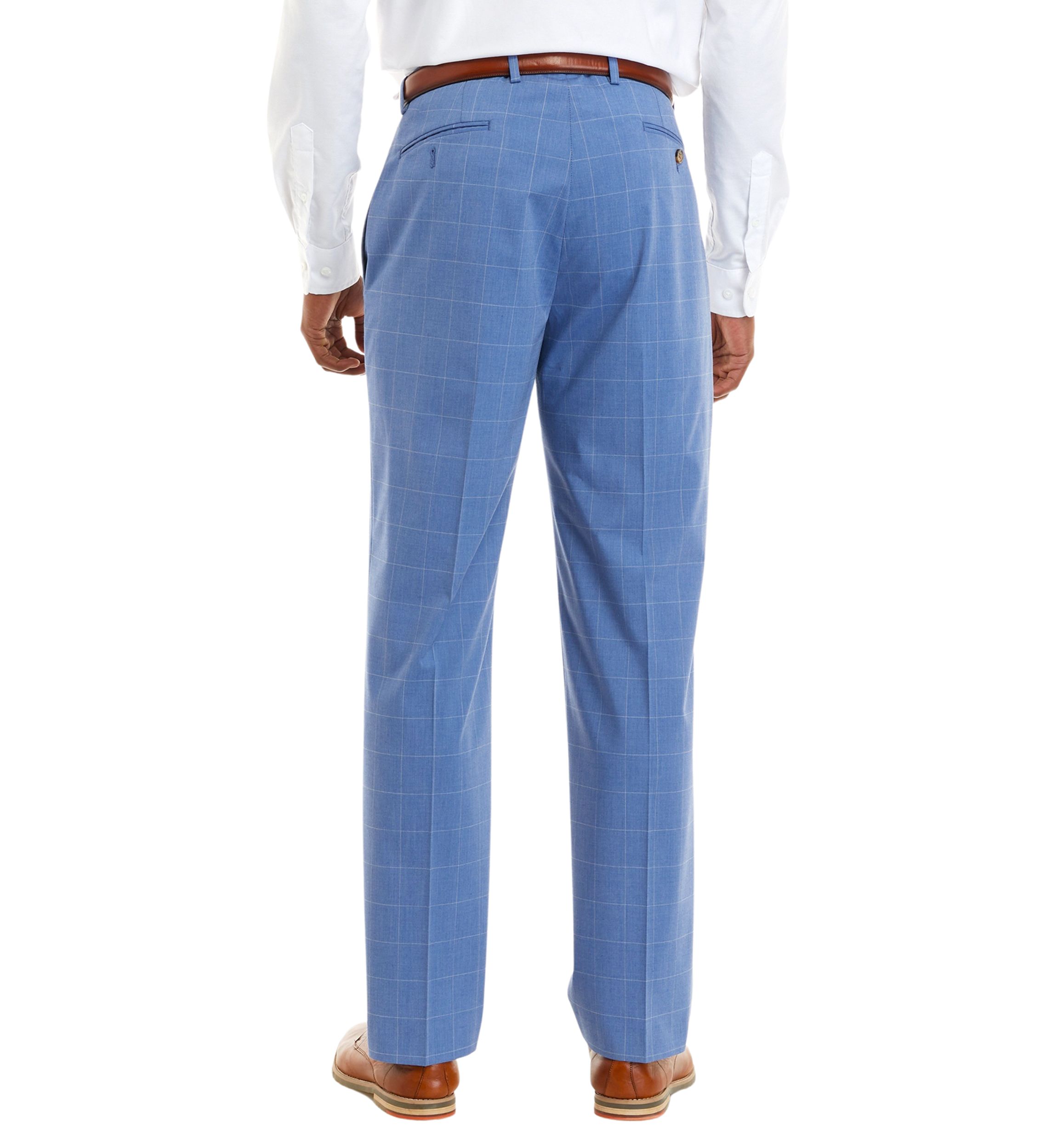Mens Light Blue Windowpane Pants