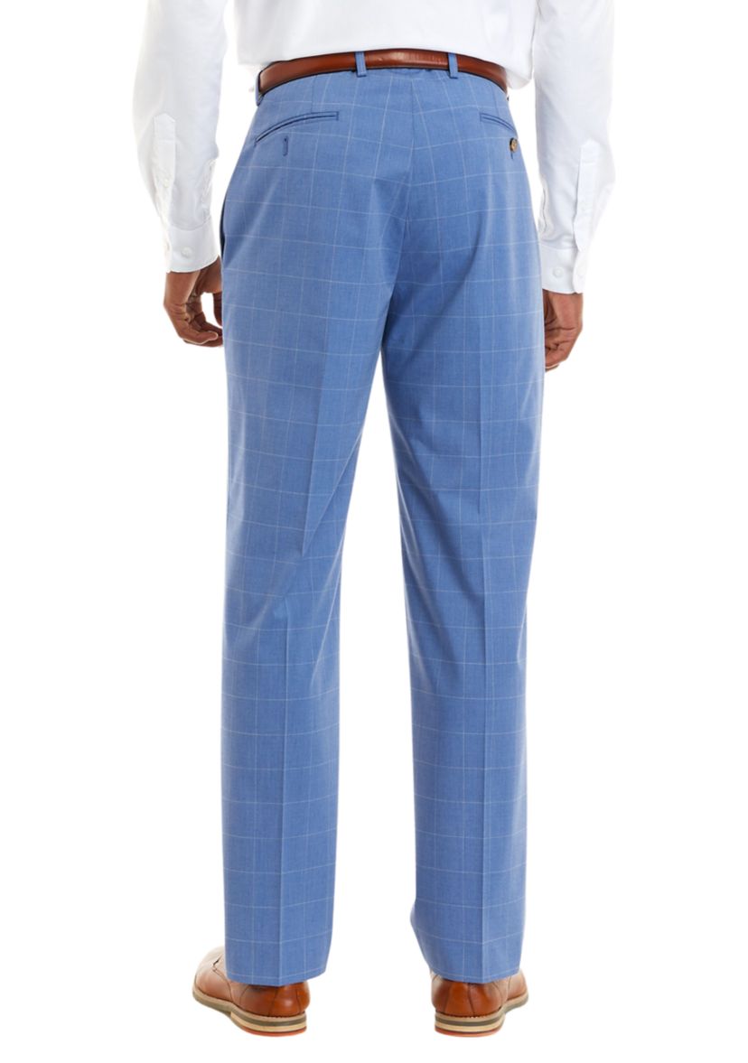Mens Light Blue Windowpane Pants