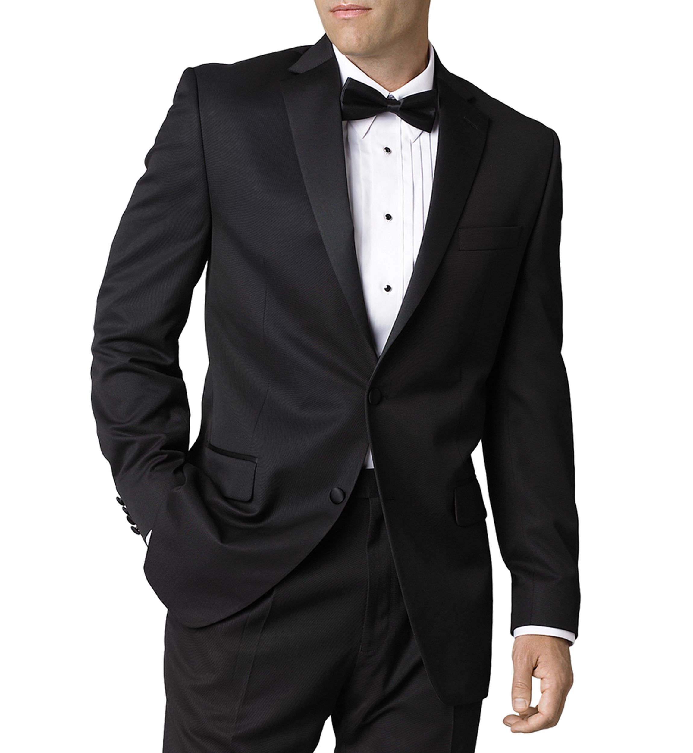 Black Classic Fit Tuxedo Jacket