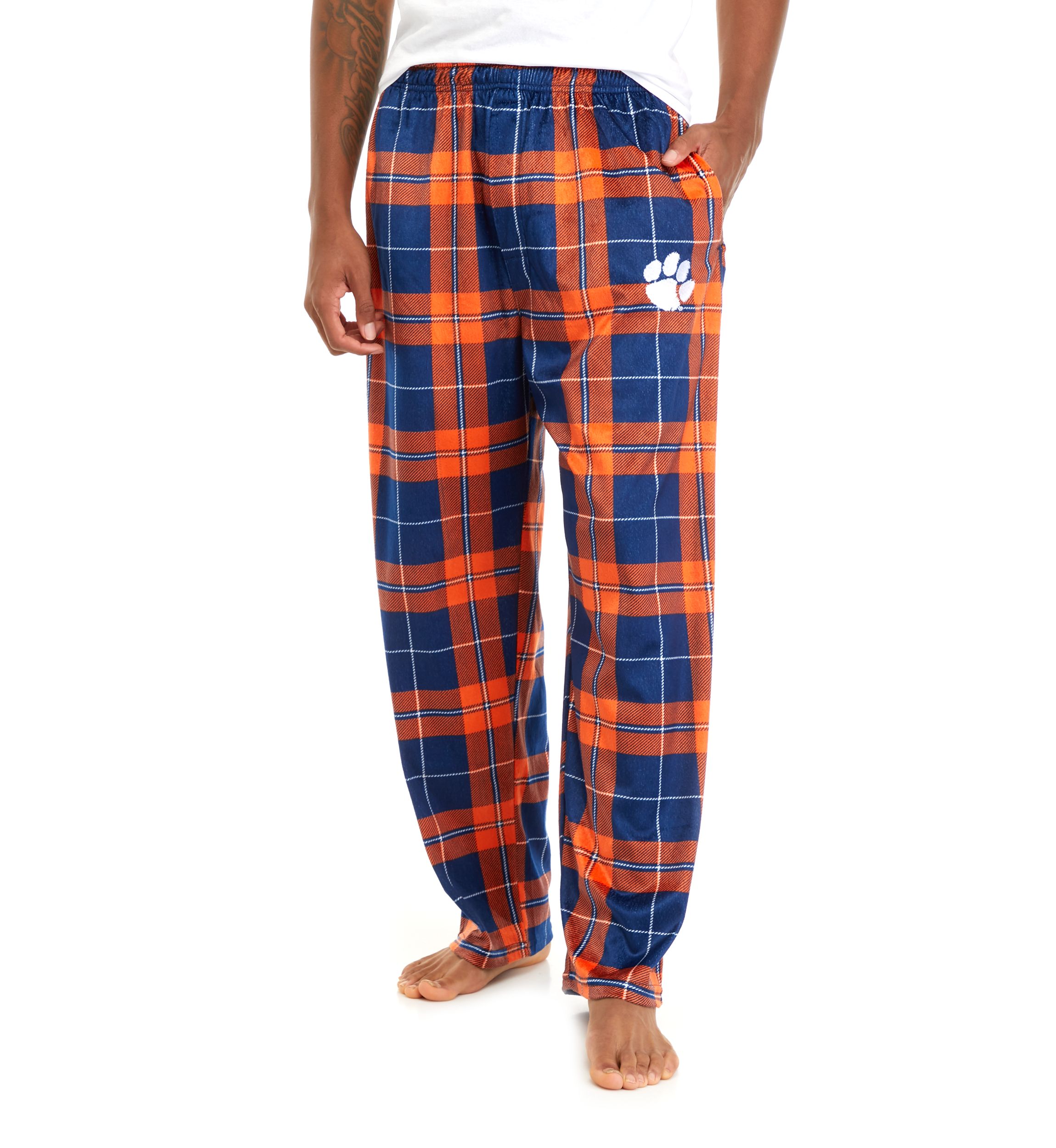 Mens NCAA Clemson Tigers Silky Fleece Pajama Pants