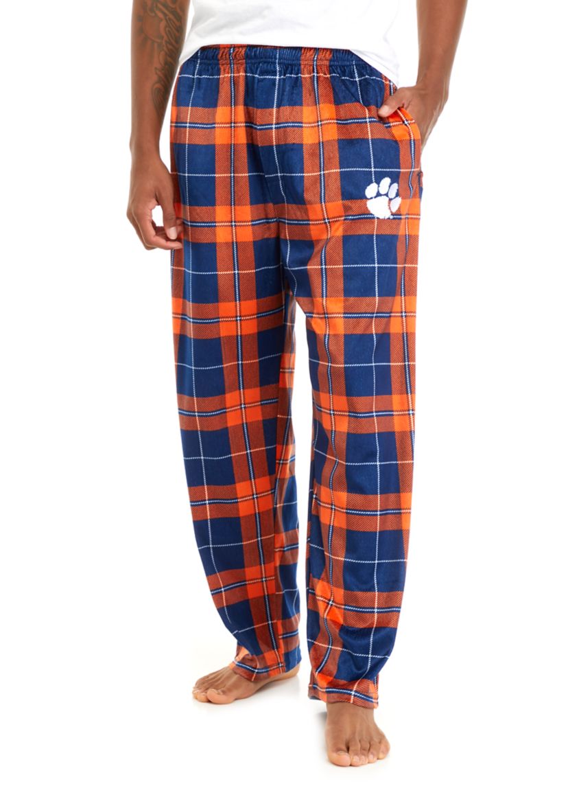Mens NCAA Clemson Tigers Silky Fleece Pajama Pants