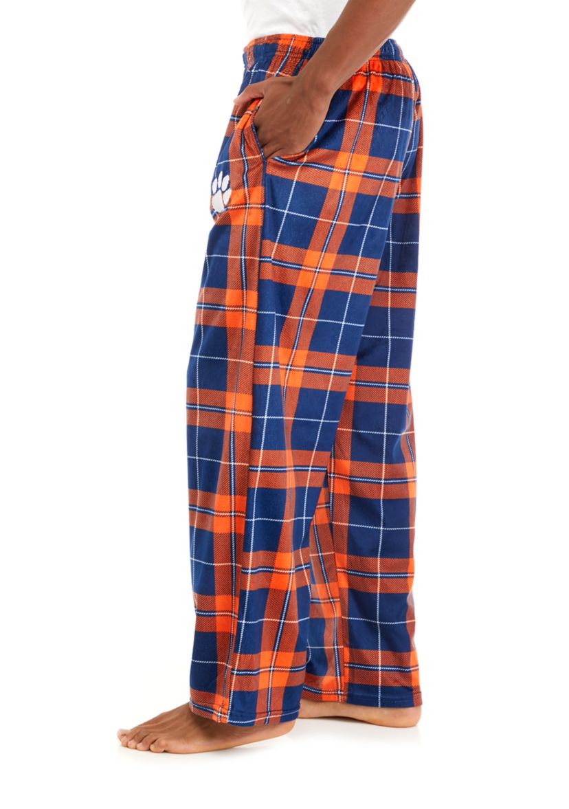 Mens NCAA Clemson Tigers Silky Fleece Pajama Pants