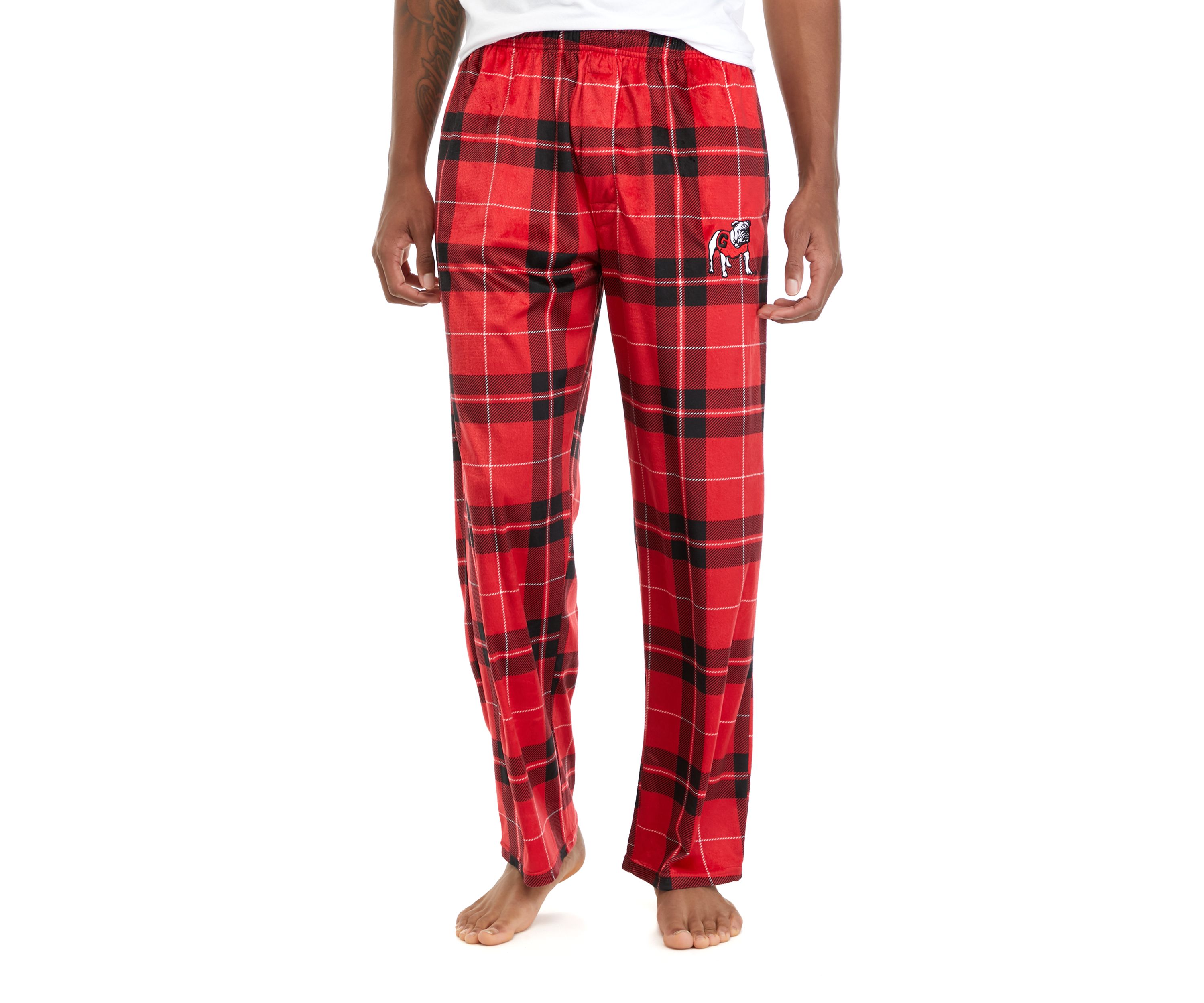 Mens NCAA Georgia Bulldogs Silky Fleece Pajama Pants