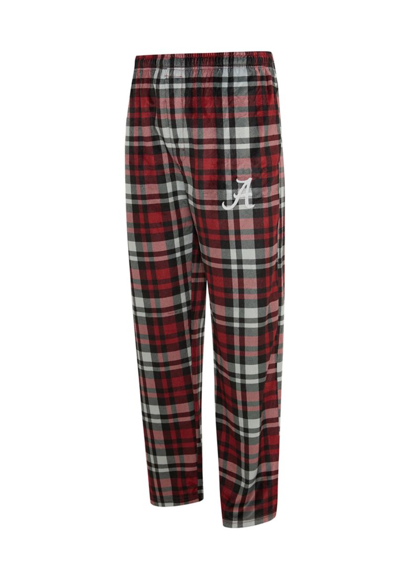 NCAA Alabama Crimson Tide Bryce Mens Plaid Silky Fleece Pant