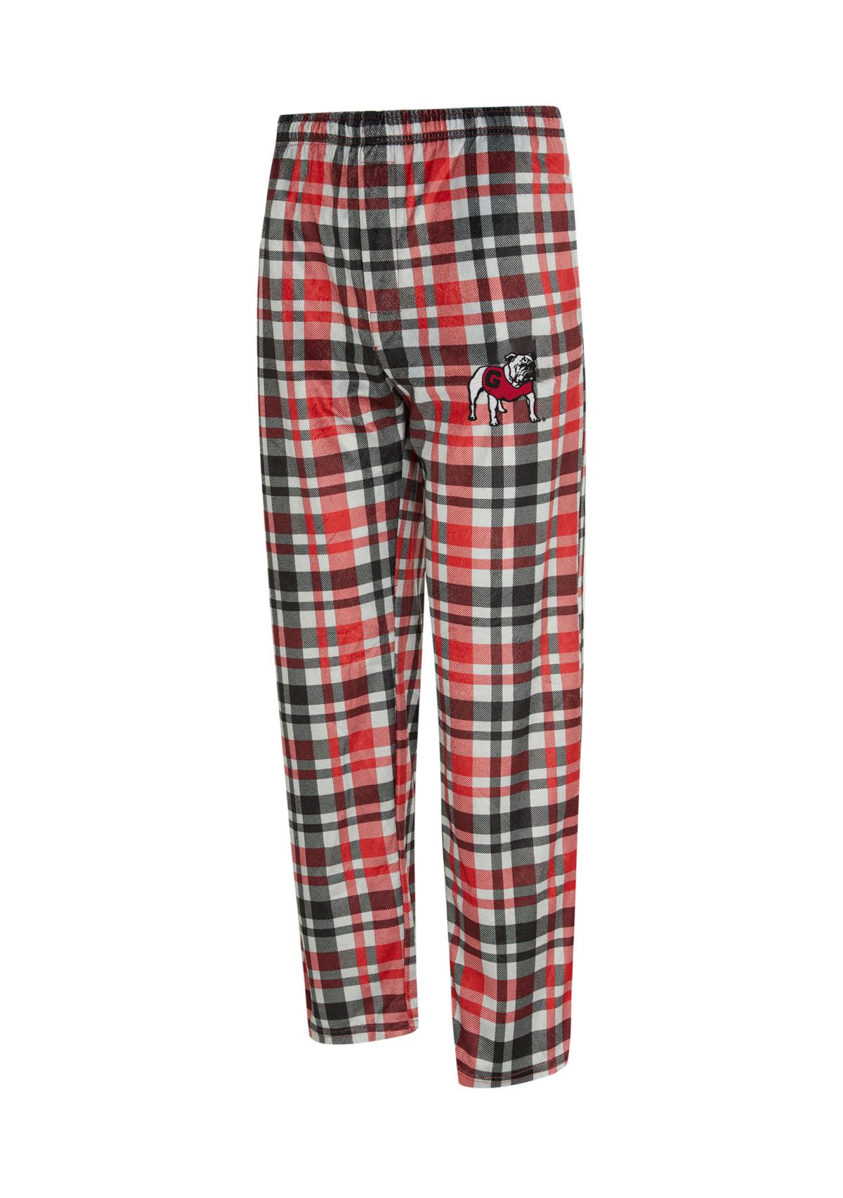 NCAA Georgia Bulldogs Bryce Mens Plaid Silky Fleece Pant