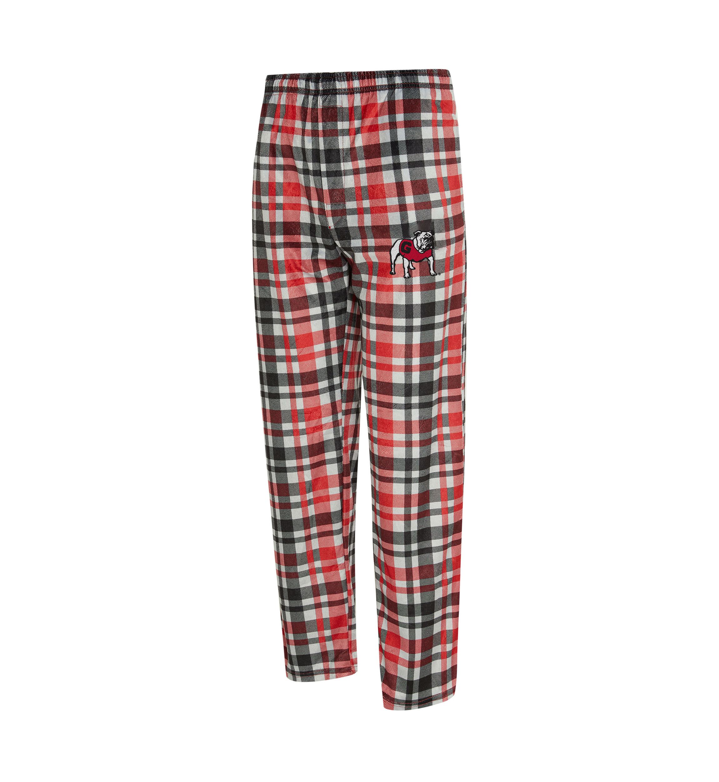 NCAA Georgia Bulldogs Bryce Mens Plaid Silky Fleece Pant