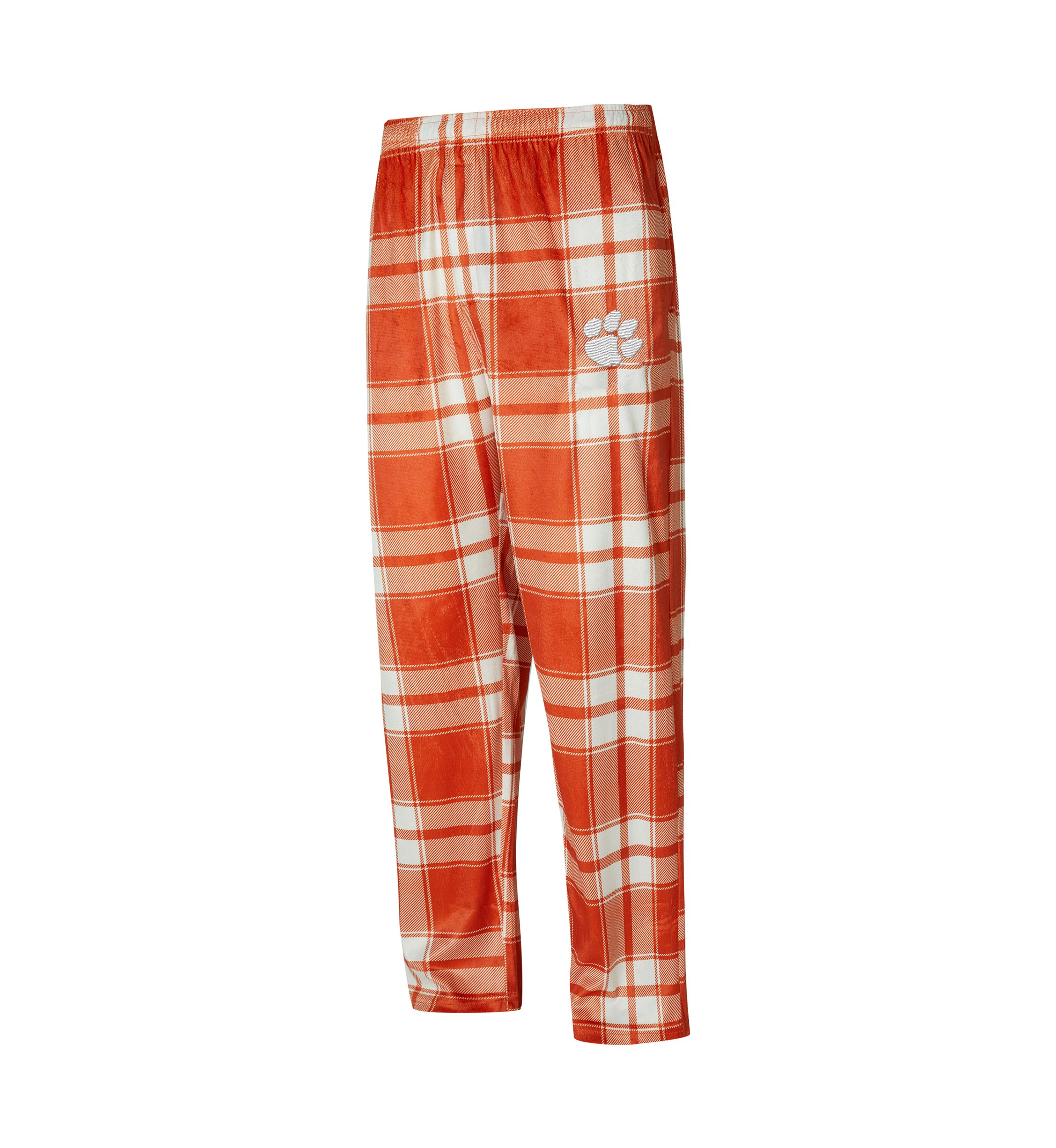 NCAA Clemson Tigers Embry Plaid Silky Fleece Pants