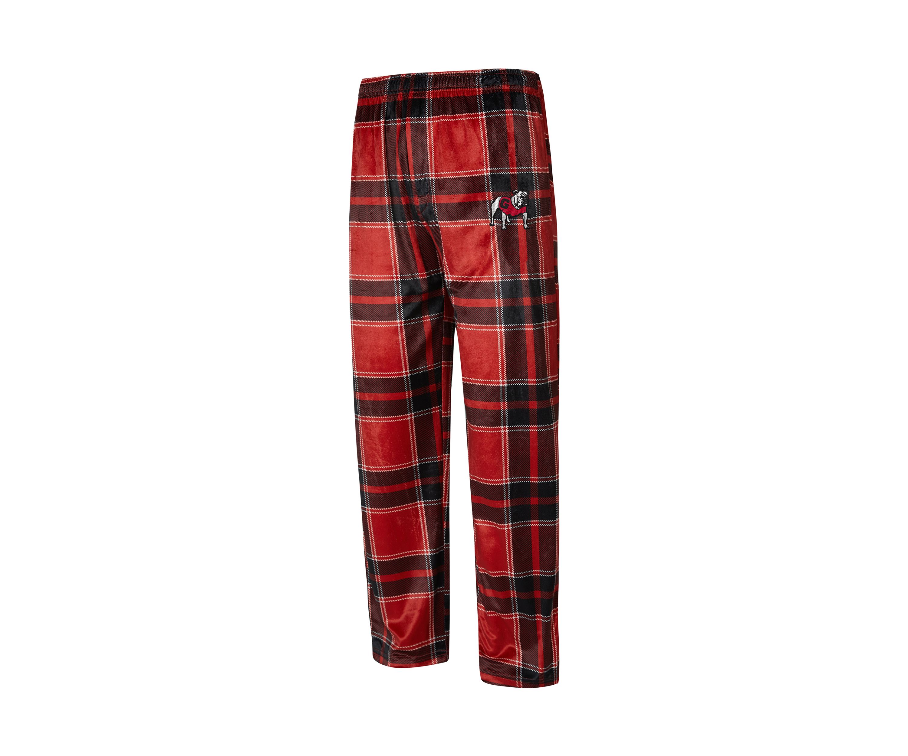 NCAA Georgia Bulldogs Embry Plaid Silky Fleece Pants