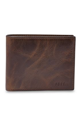 Derrick Leather RFID Bifold with Flip ID Wallet