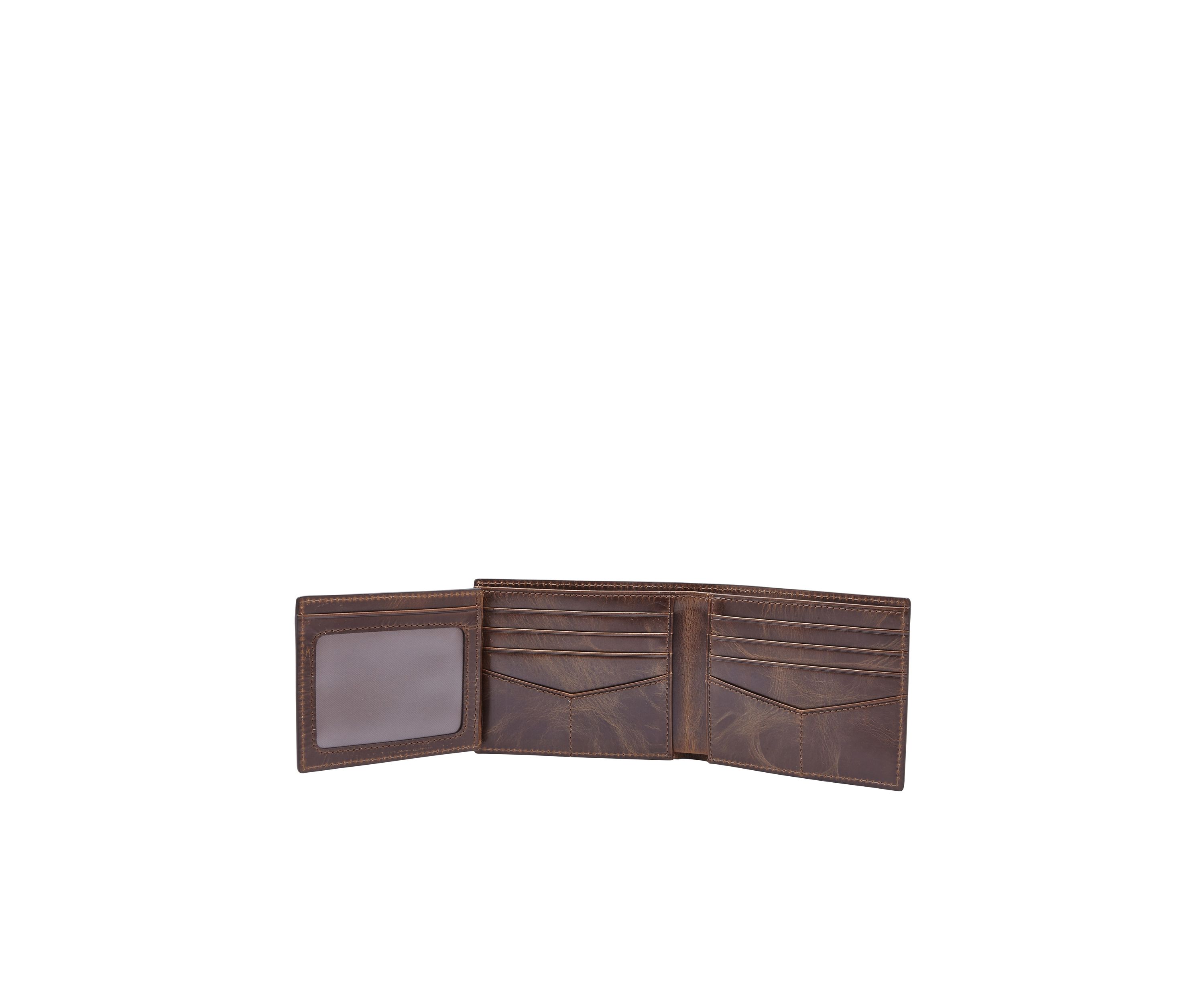Derrick Leather RFID Bifold with Flip ID Wallet