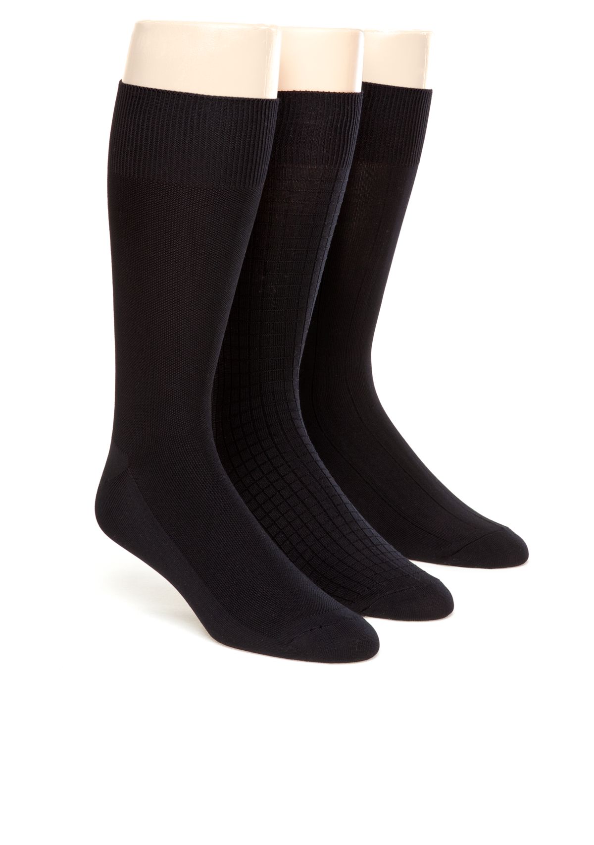 3-Pack Textured Microfiber Dress Socks