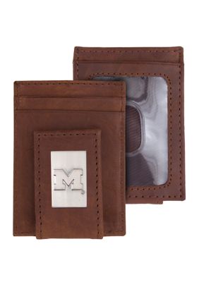 Eagles Wings Men's NCAA Michigan Wolverines Front Pocket Wallet, Brown -  0796736026611