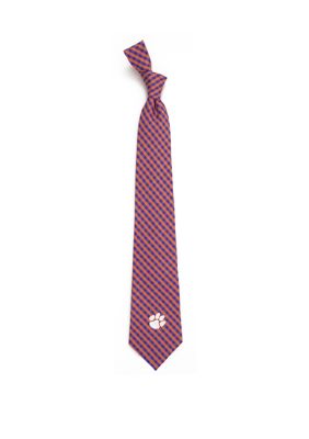 NCAA Clemson Tigers Gingham Tie