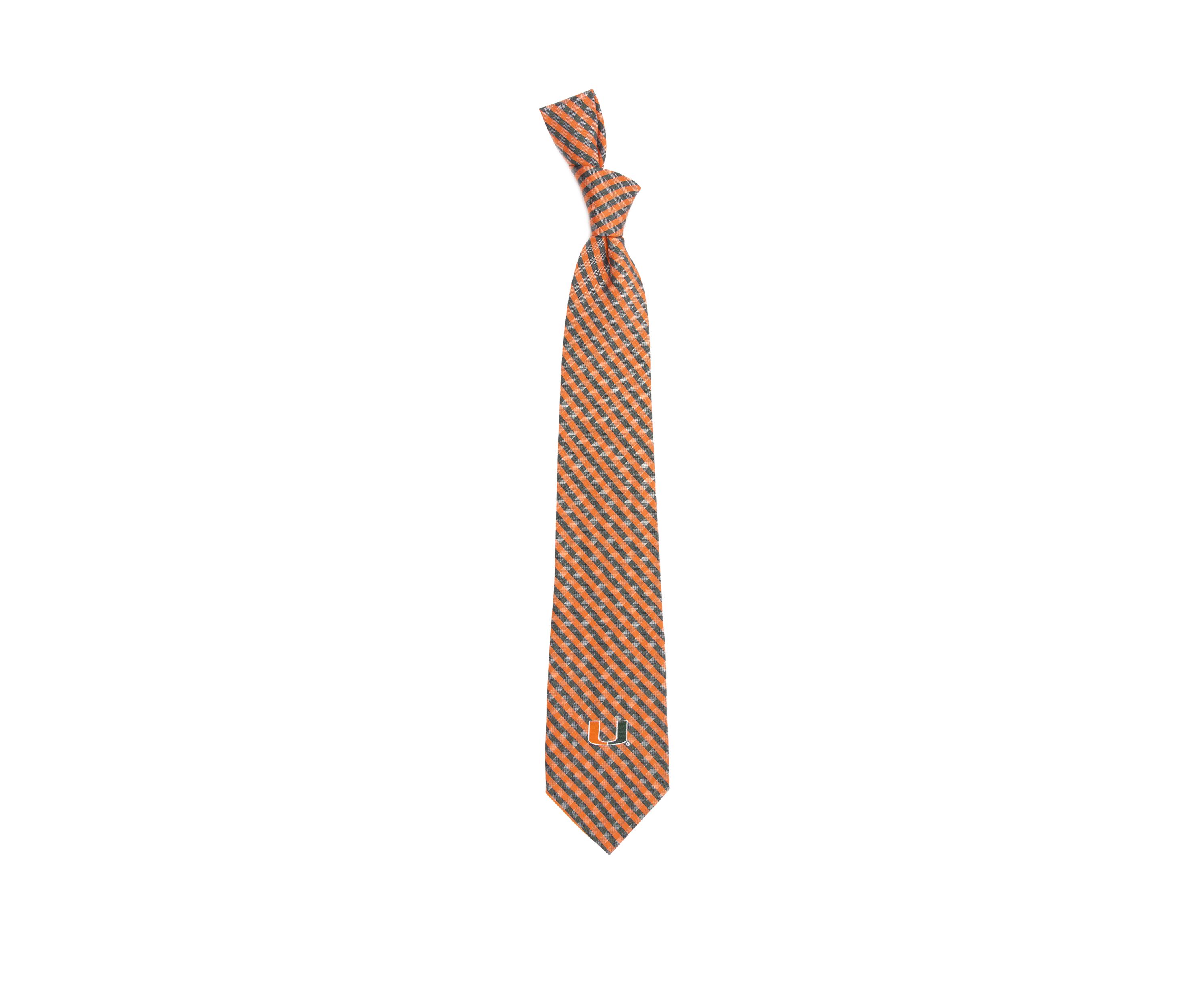 NCAA Miami Hurricanes Gingham Tie