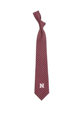 NCAA Nebraska Cornhuskers Gingham Tie