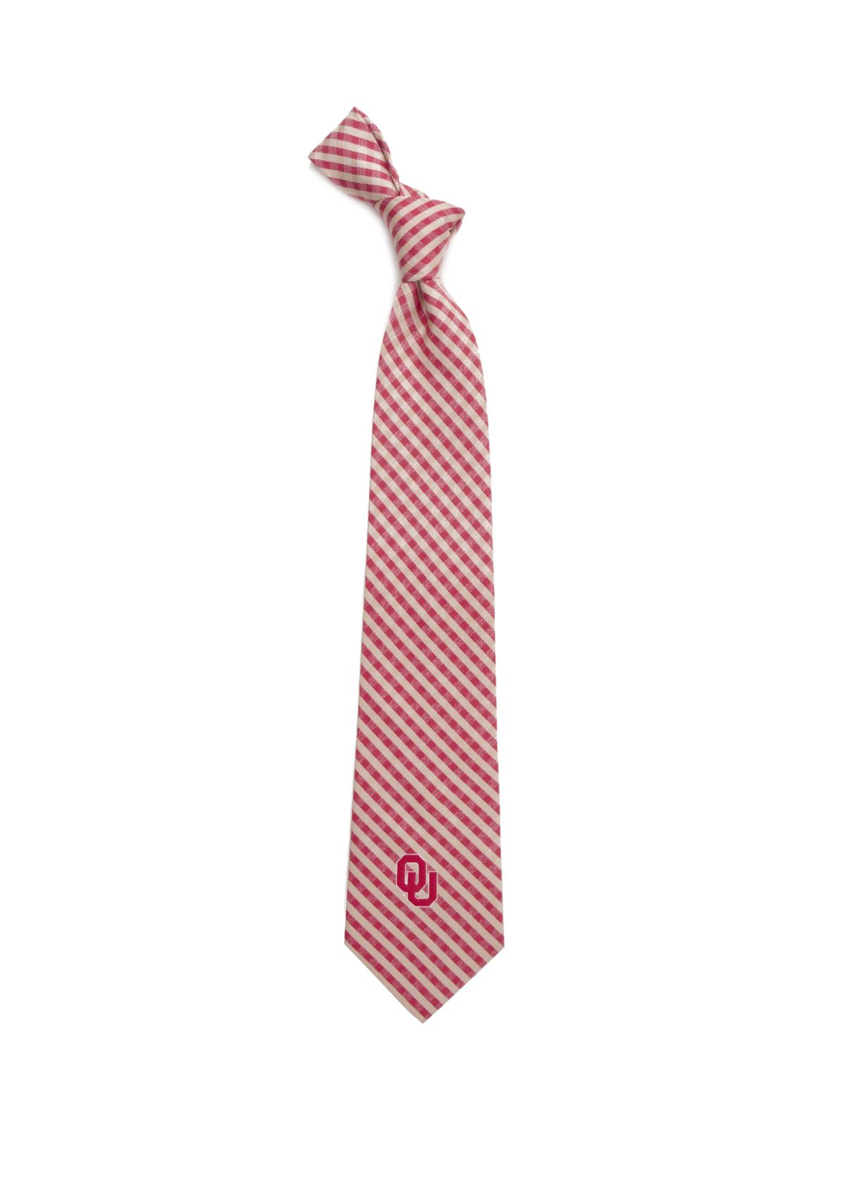 NCAA Oklahoma Sooners Gingham Tie