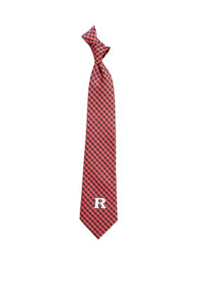 NCAA Rutgers Scarlet Knights Gingham Tie