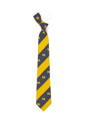 Eagles Wings Men's NCAA Michigan Wolverines Geo Stripe Tie -  32027416901