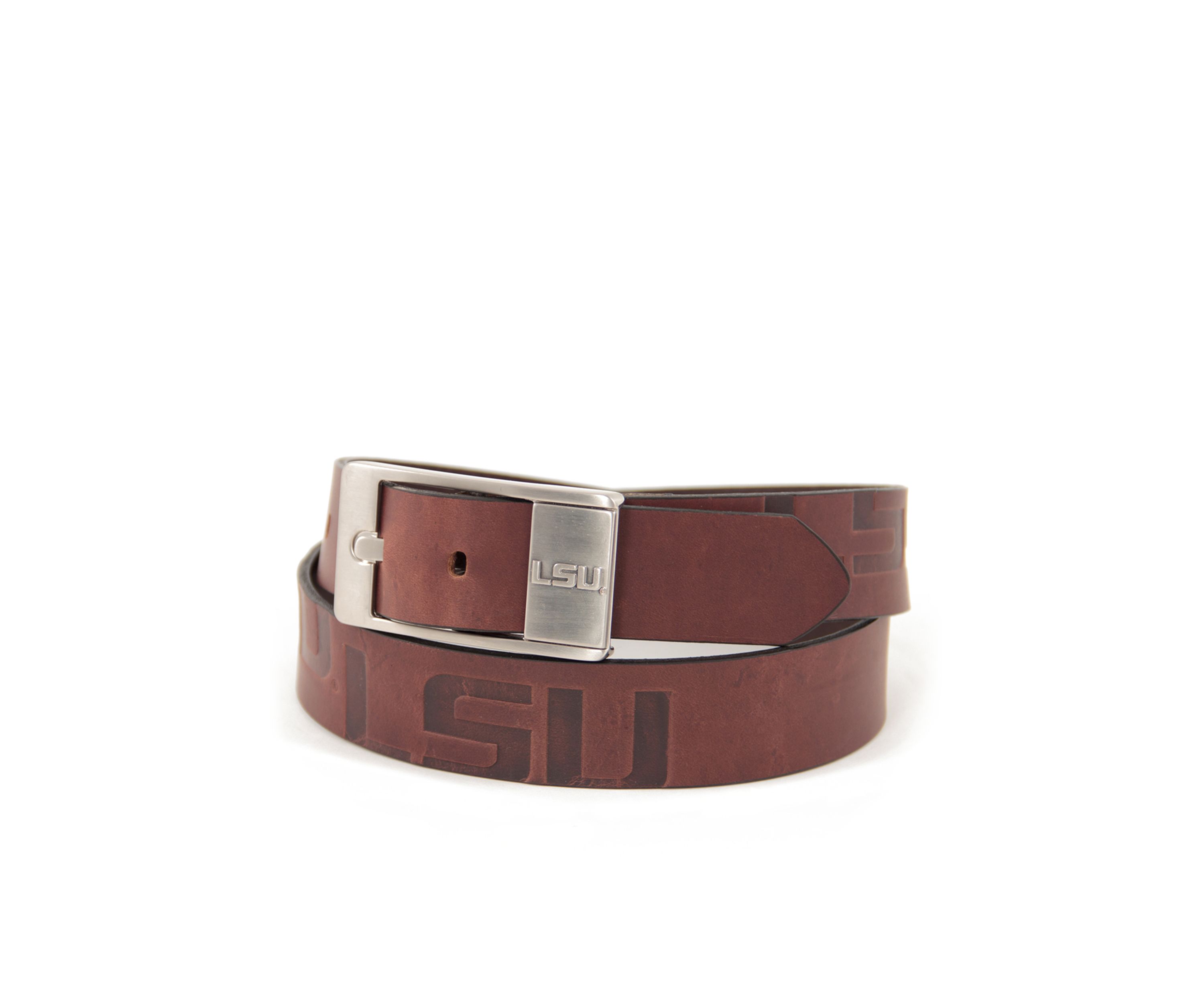 NCAA LSU Tigers Brandished Leather Belt 