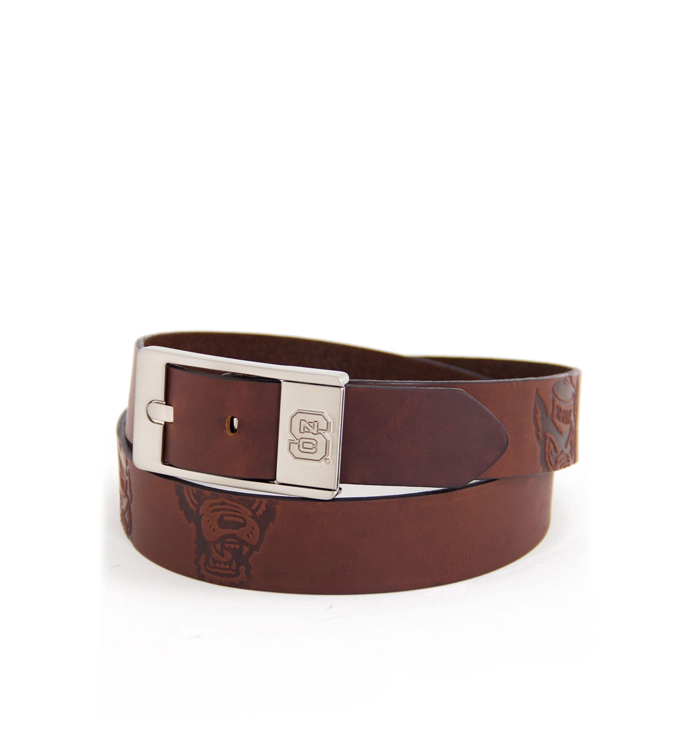 NCAA NC State Wolfpack Brandished Leather Belt 