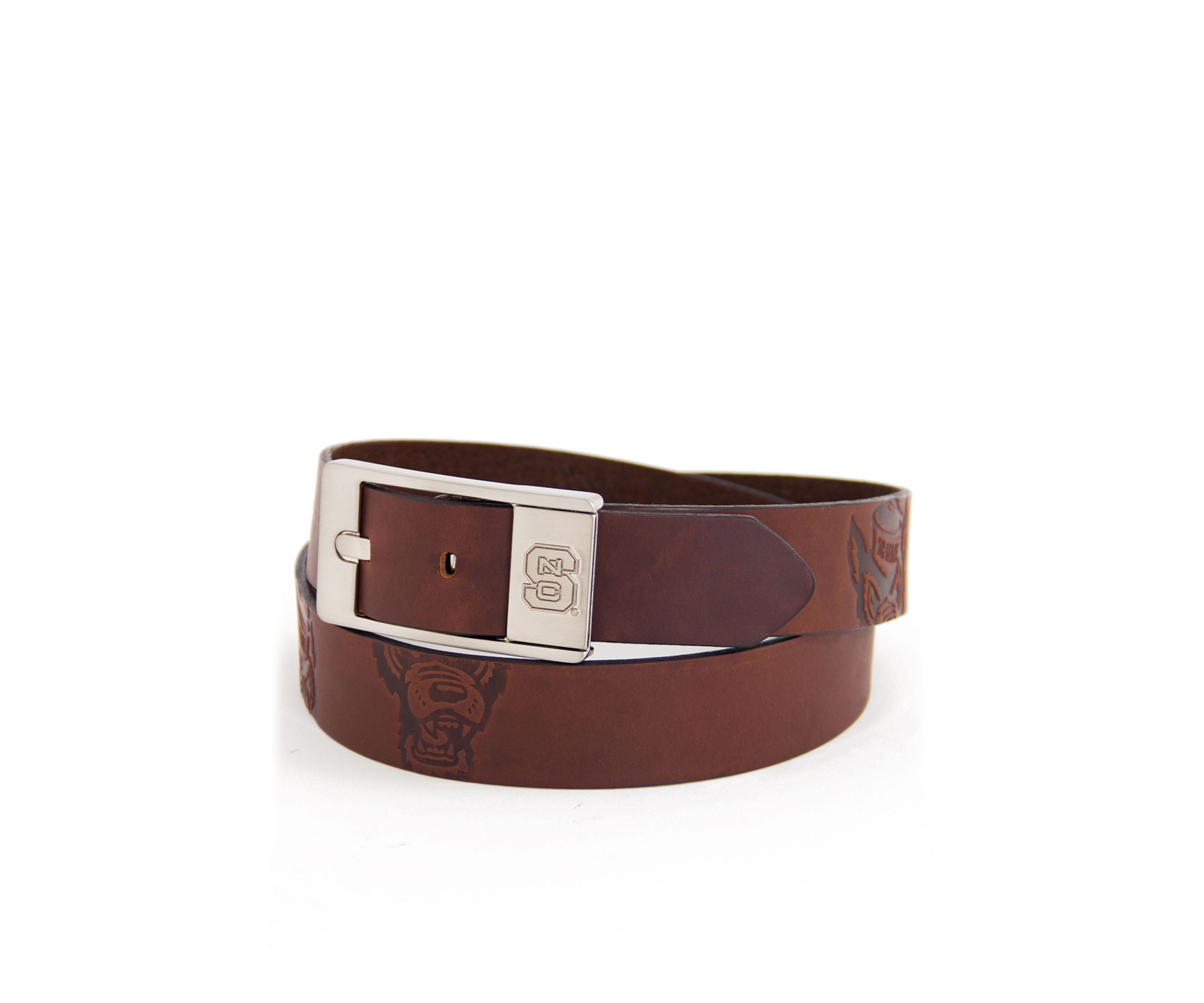 NCAA NC State Wolfpack Brandished Leather Belt 