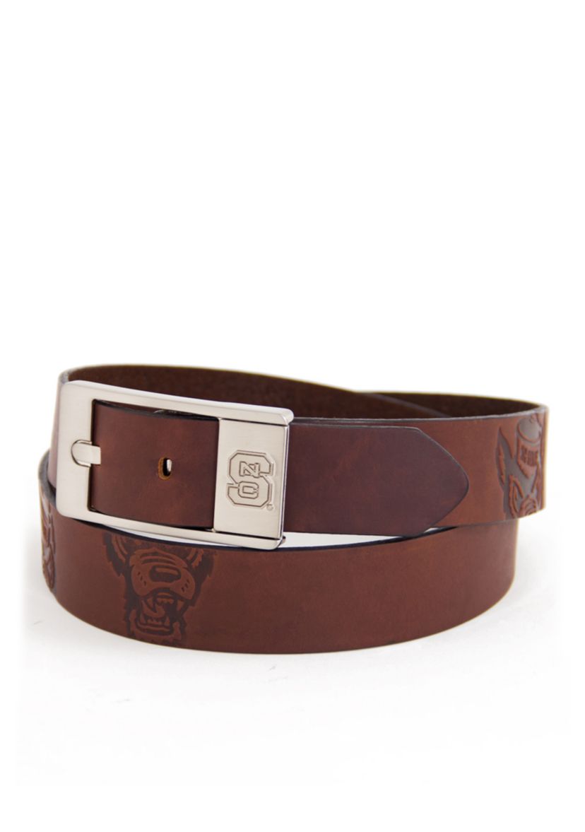 NCAA NC State Wolfpack Brandished Leather Belt 