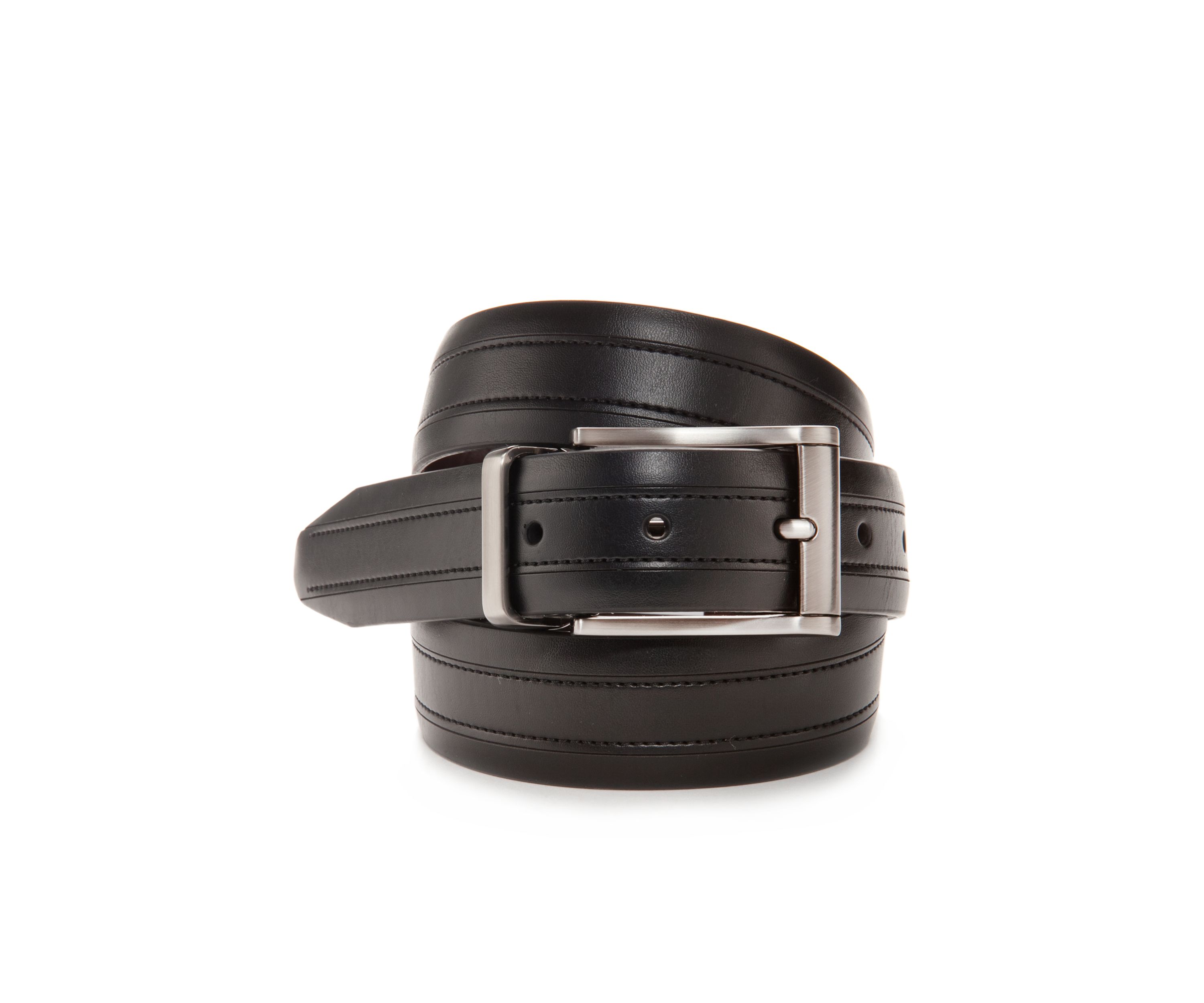 Reversible Leather Belt with Top Stitching