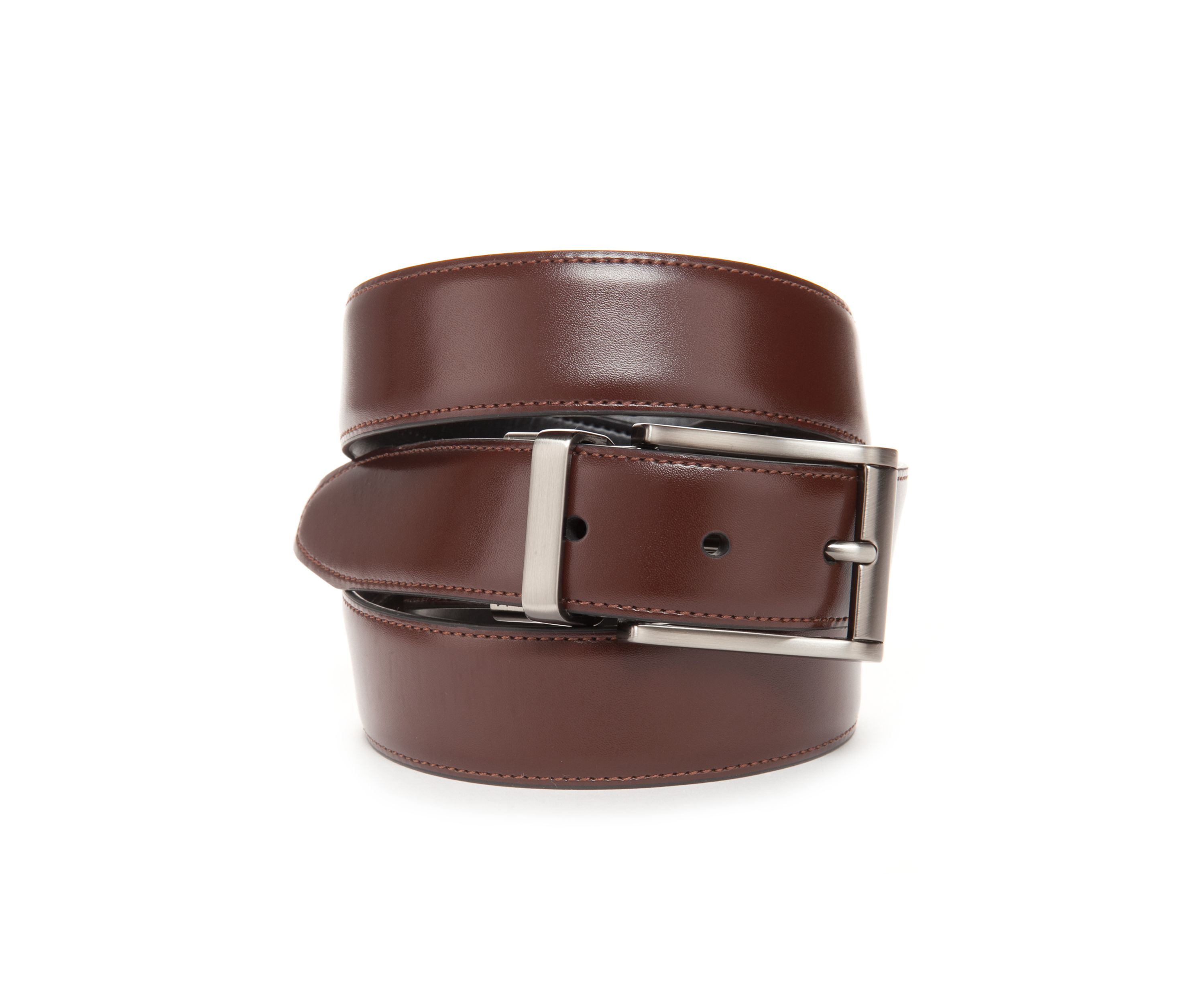 Reversible Leather Belt with Top Stitching