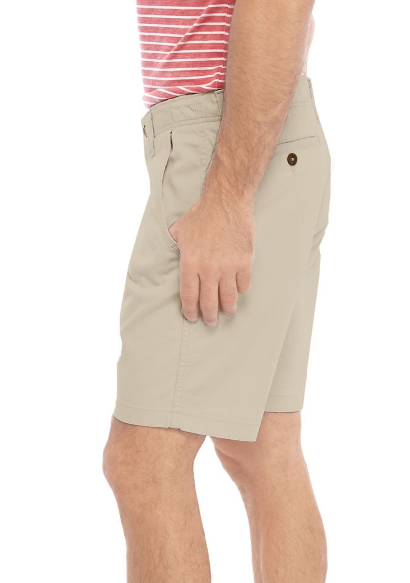 9 Inch Twill Flat Front Shorts