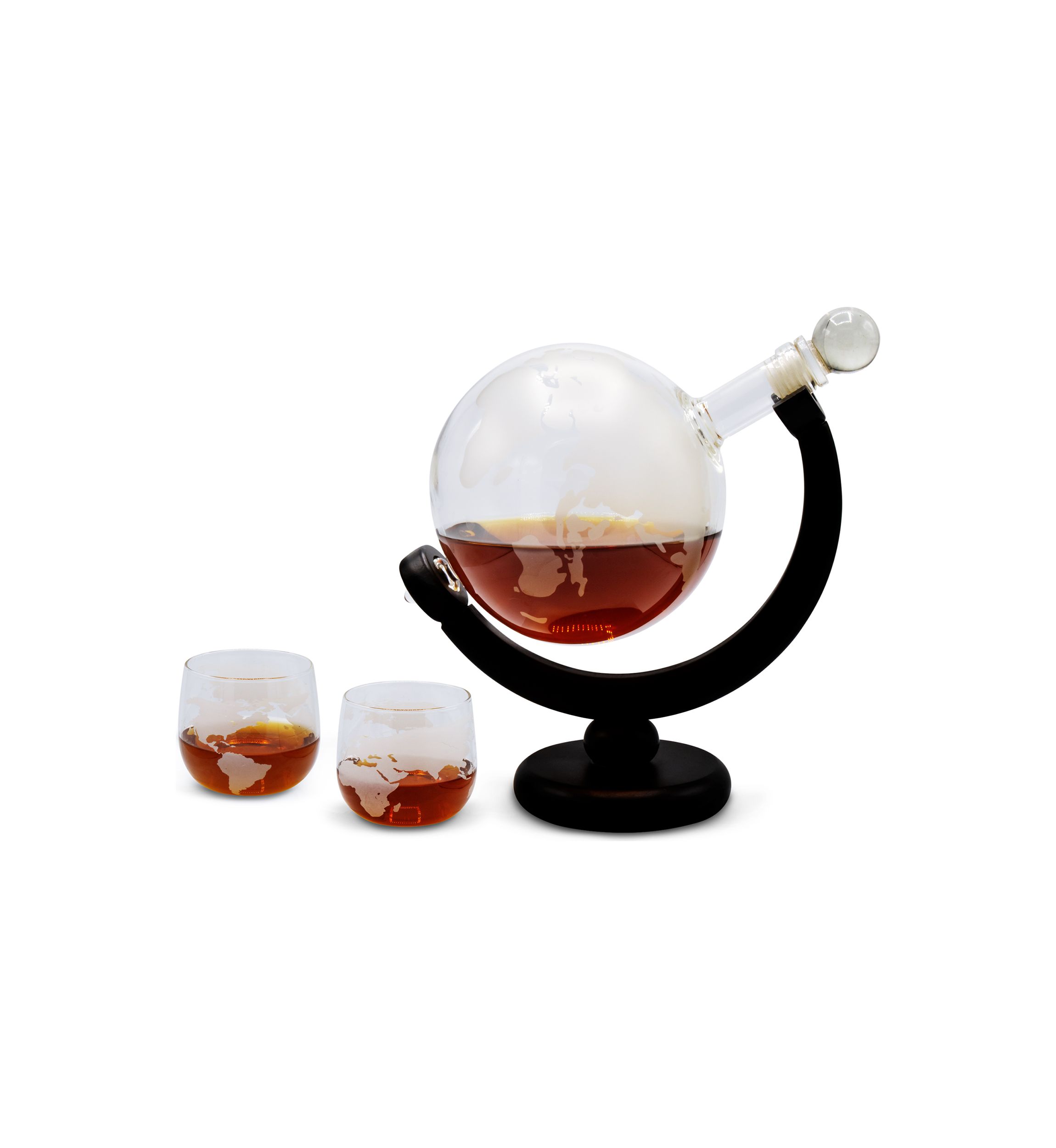 Globe Whiskey Decanter and Glasses Set