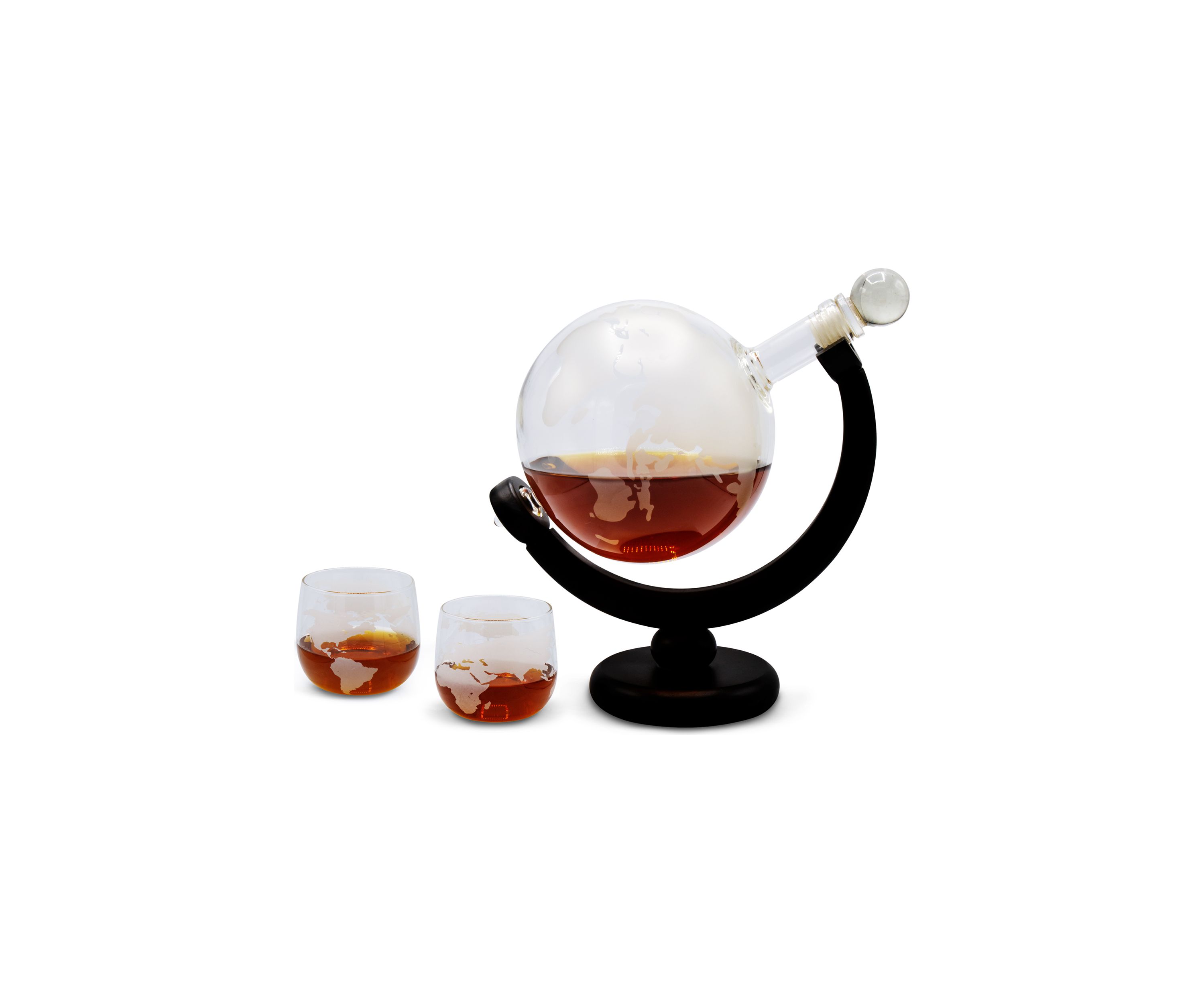 Globe Whiskey Decanter and Glasses Set