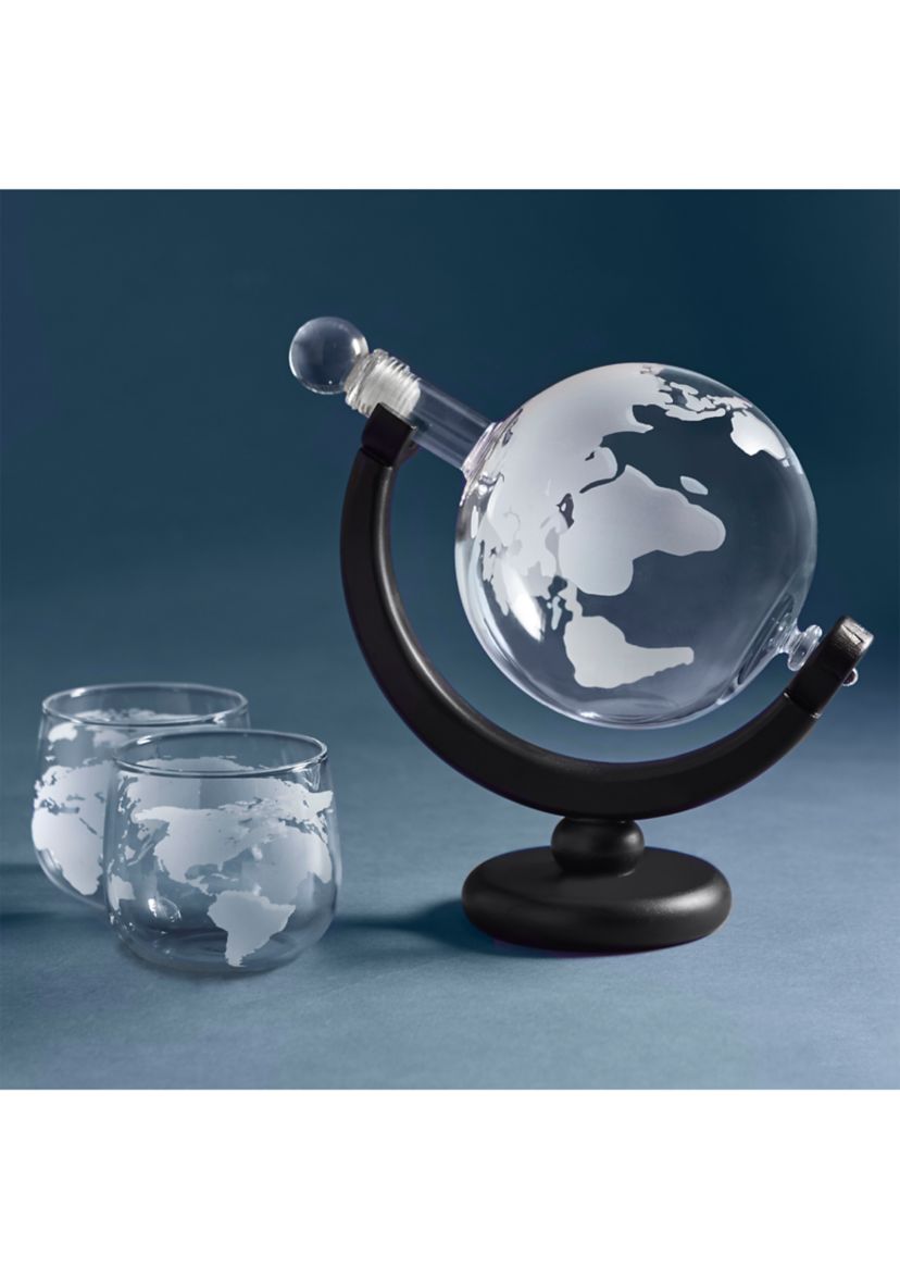 Globe Whiskey Decanter and Glasses Set