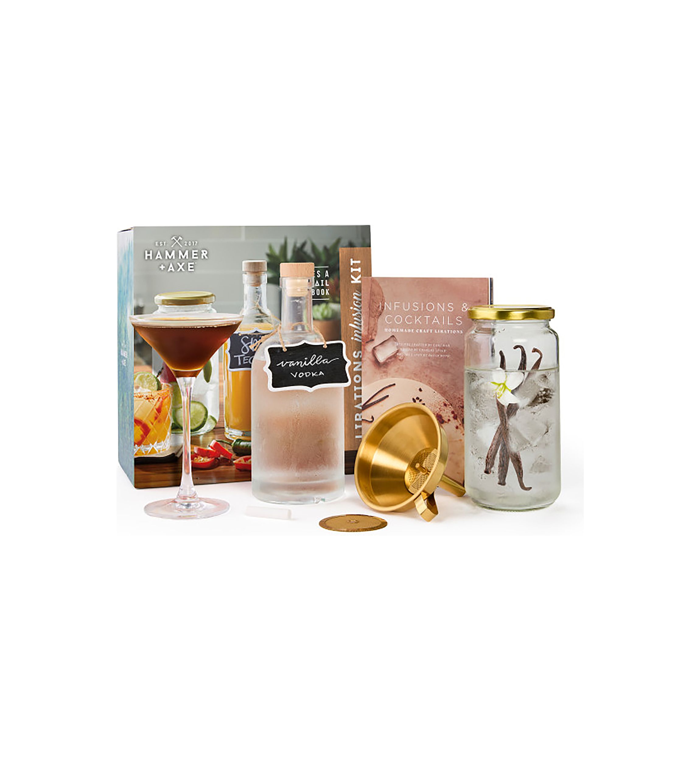  Libations Infusion Kit with Cocktail Recipe Book, Infusion Jar, Bottle, and Accessories