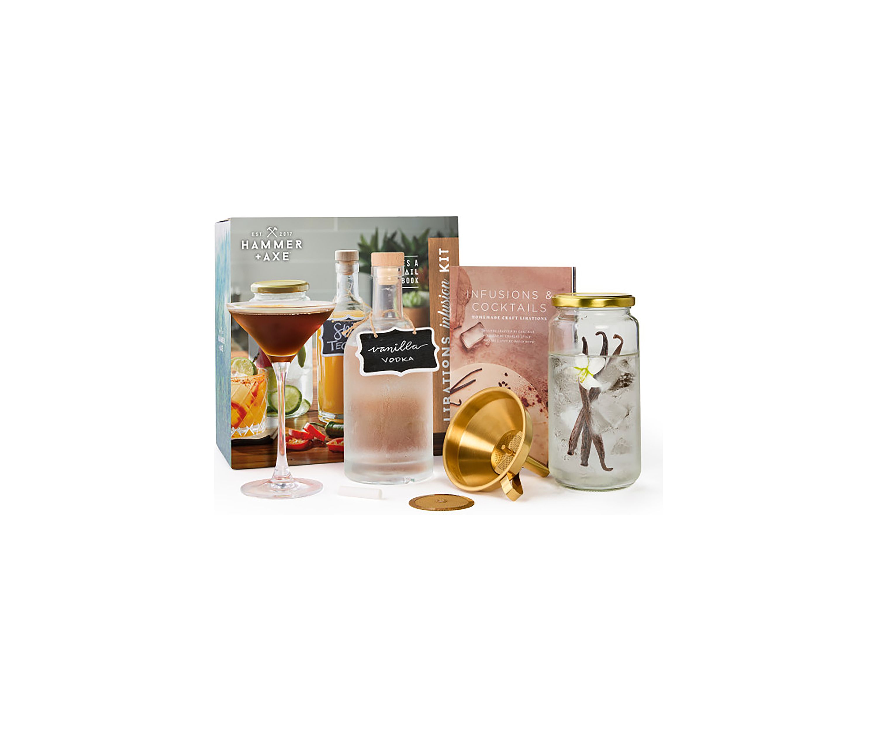  Libations Infusion Kit with Cocktail Recipe Book, Infusion Jar, Bottle, and Accessories