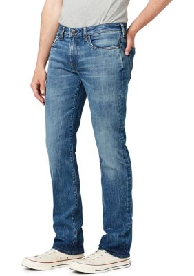 Straight Six Veined and Contrasted Denim Jeans