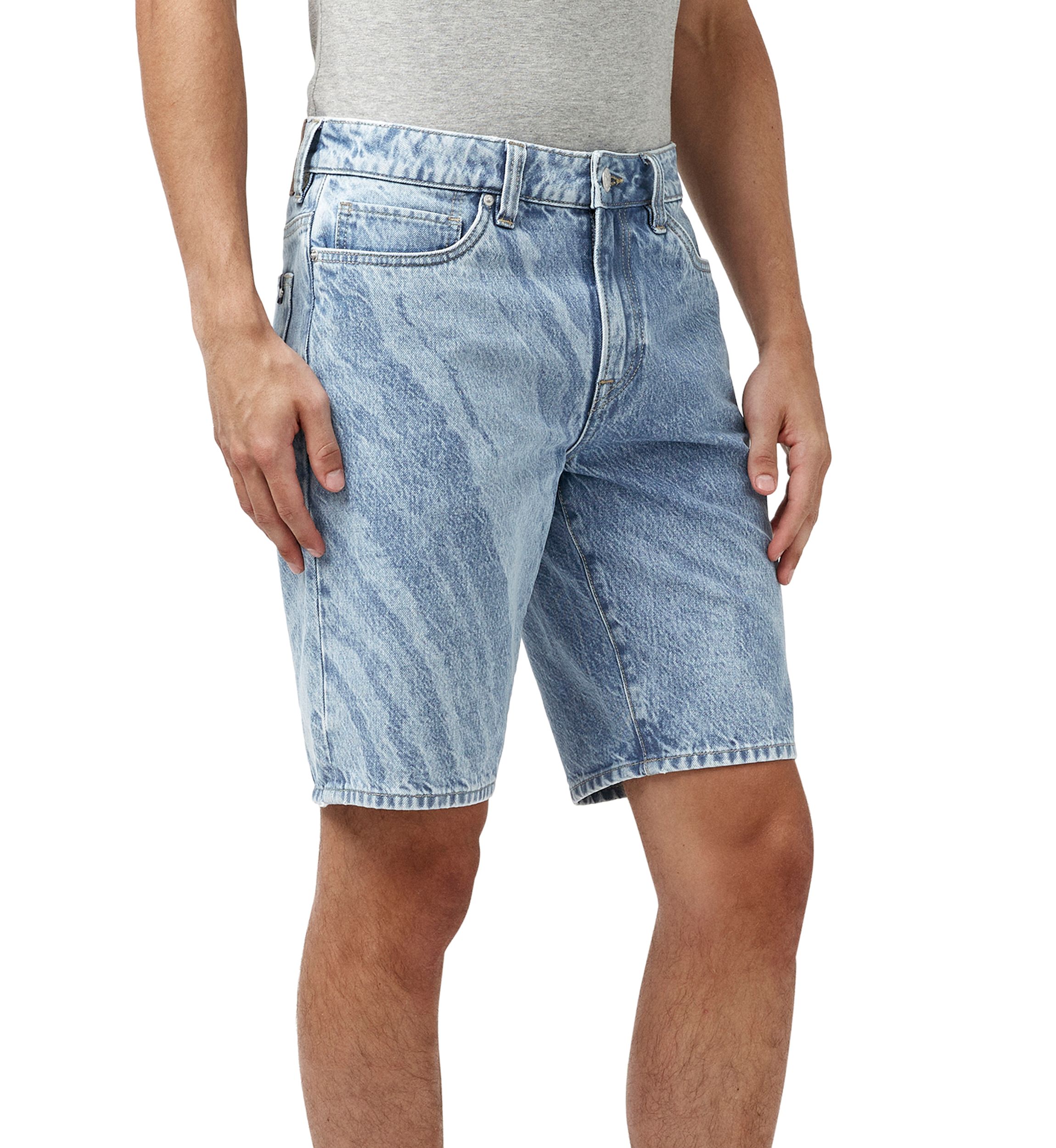 Relaxed Straight Dean Bleach Wave Shorts