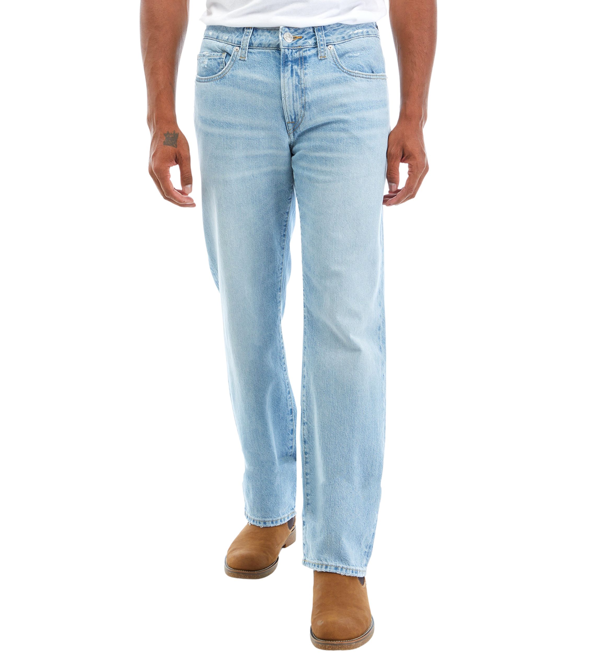 Mens Relaxed Fit Straight Leg Jeans
