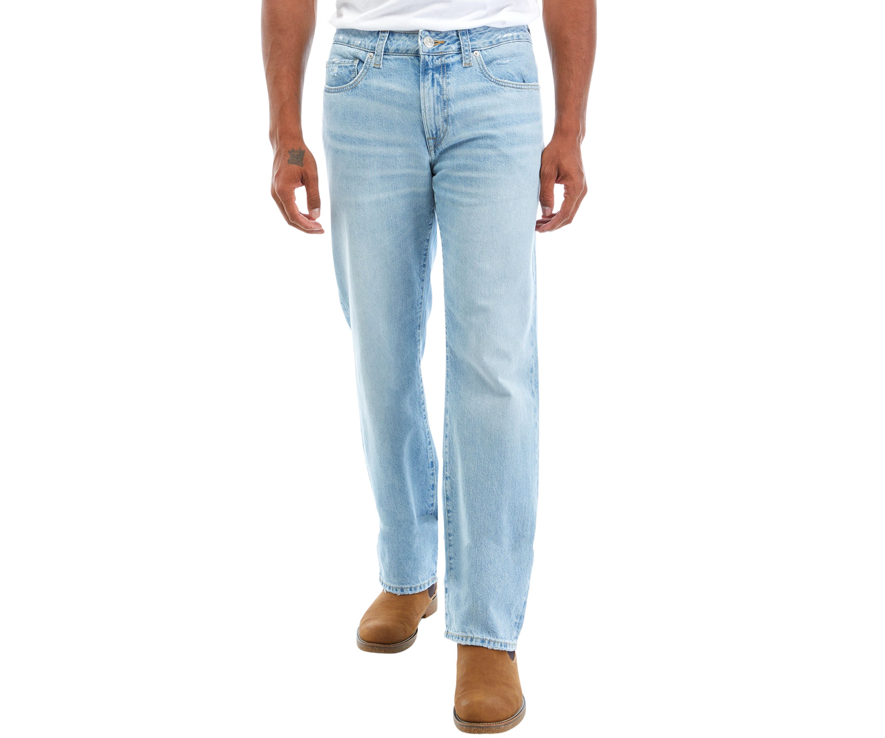 Mens Relaxed Fit Straight Leg Jeans