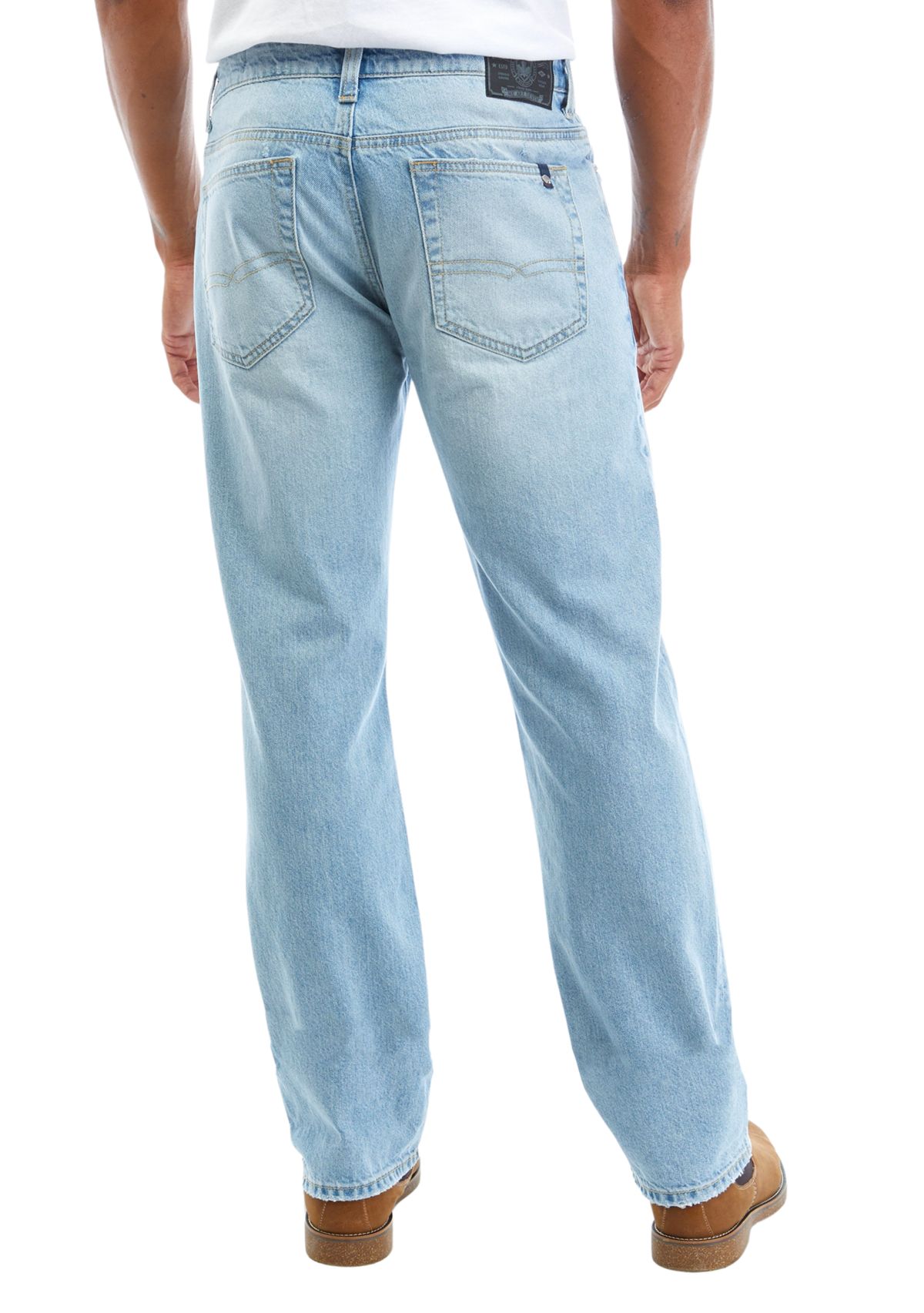 Mens Relaxed Fit Straight Leg Jeans