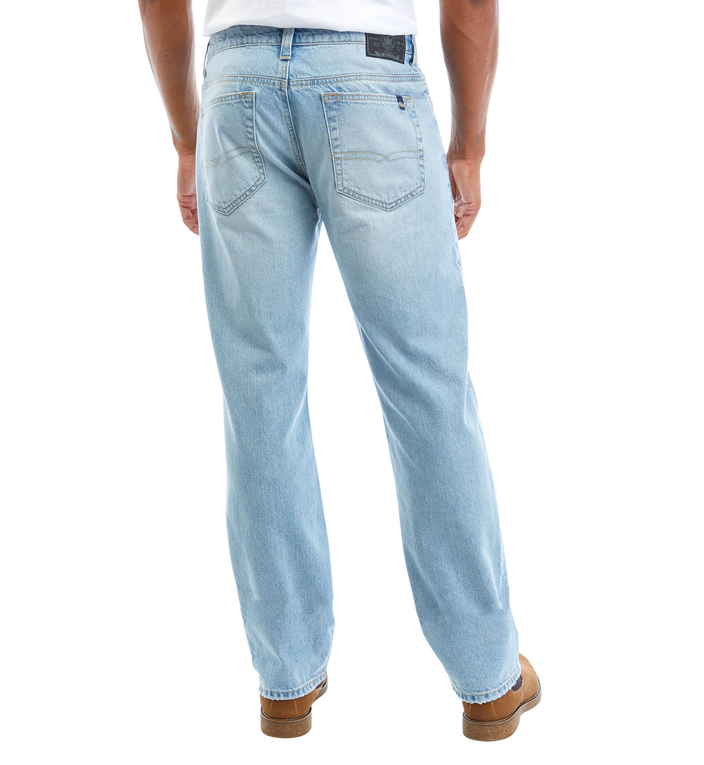 Mens Relaxed Fit Straight Leg Jeans
