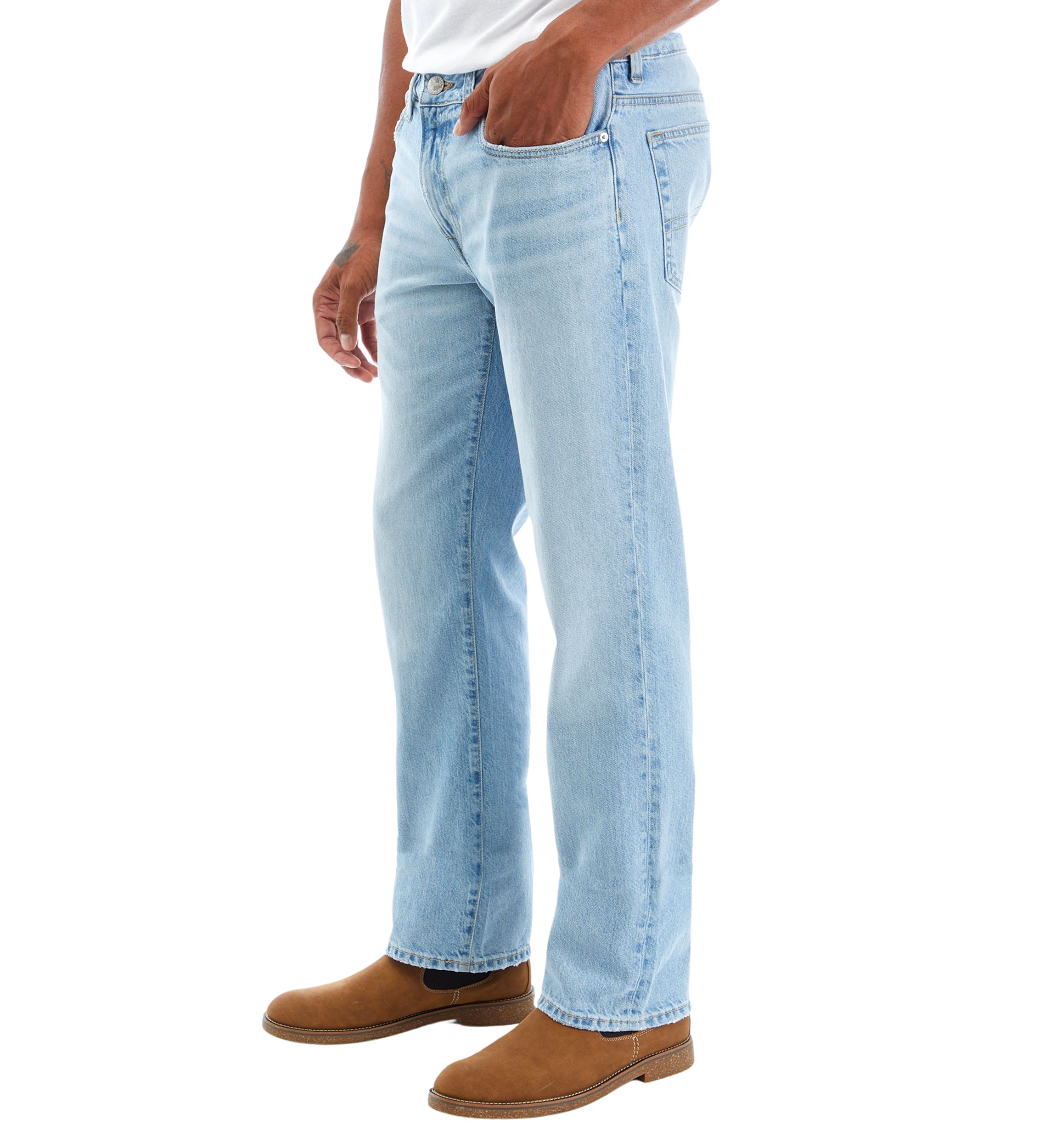 Mens Relaxed Fit Straight Leg Jeans