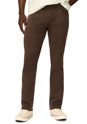 BUFFALO DAVID BITTON Men's Five-Pocket Relaxed Straight Six Pants, Olive Green, 38 x 32